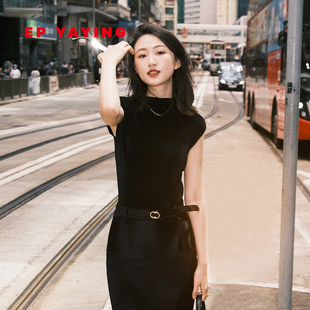 商场同款 EP雅莹蓝标系列 上衣 打底衫 5102A 褶艺半高领显瘦短袖