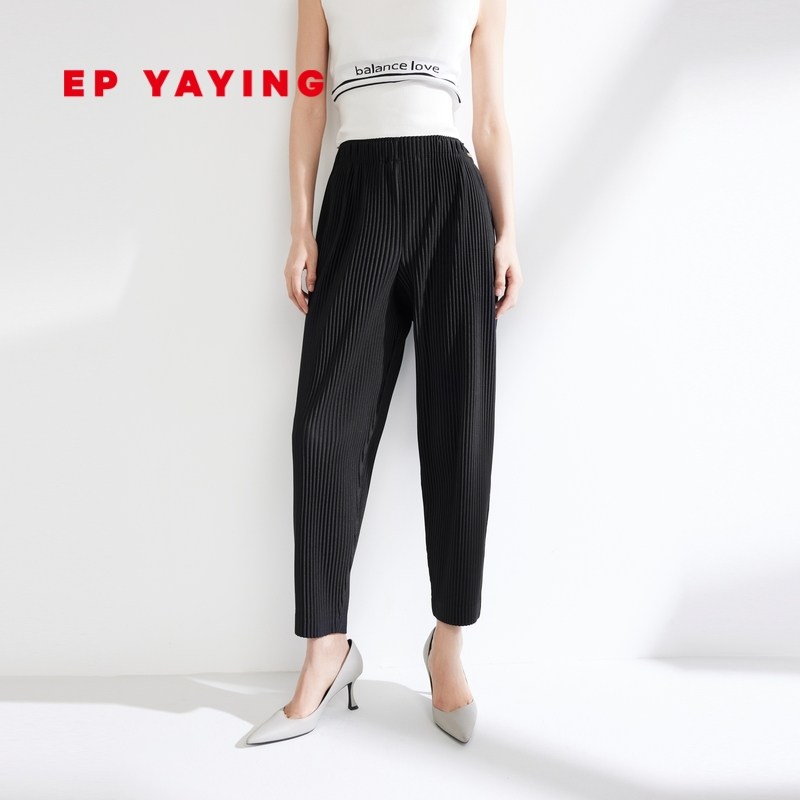 EP YAYING雅莹女装 弹力牙签褶九分萝卜裤 春装商场同款6427A