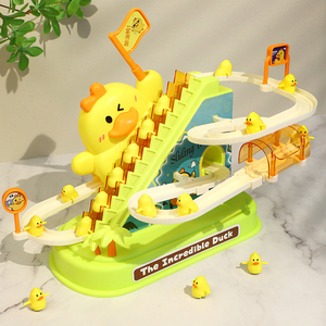 儿童小鸭子上楼梯玩具爬电动轨道女孩2宝宝5男孩3一4婴儿抬头训练