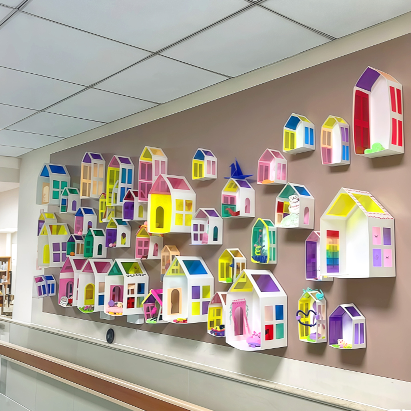 幼儿园光影房子主题黑板报墙面布置环创半成品材料小班建构区吊饰