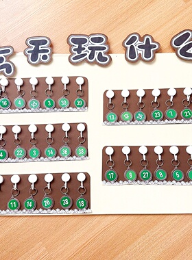 幼儿园棕色系签到墙环创主题墙区域规则牌打卡装饰卡纸值日生挂牌