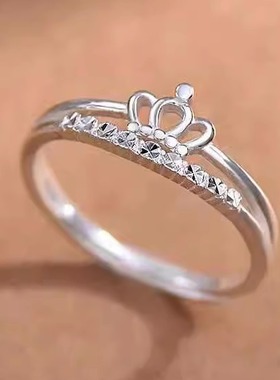 女生足银时尚简约风防过敏戒指