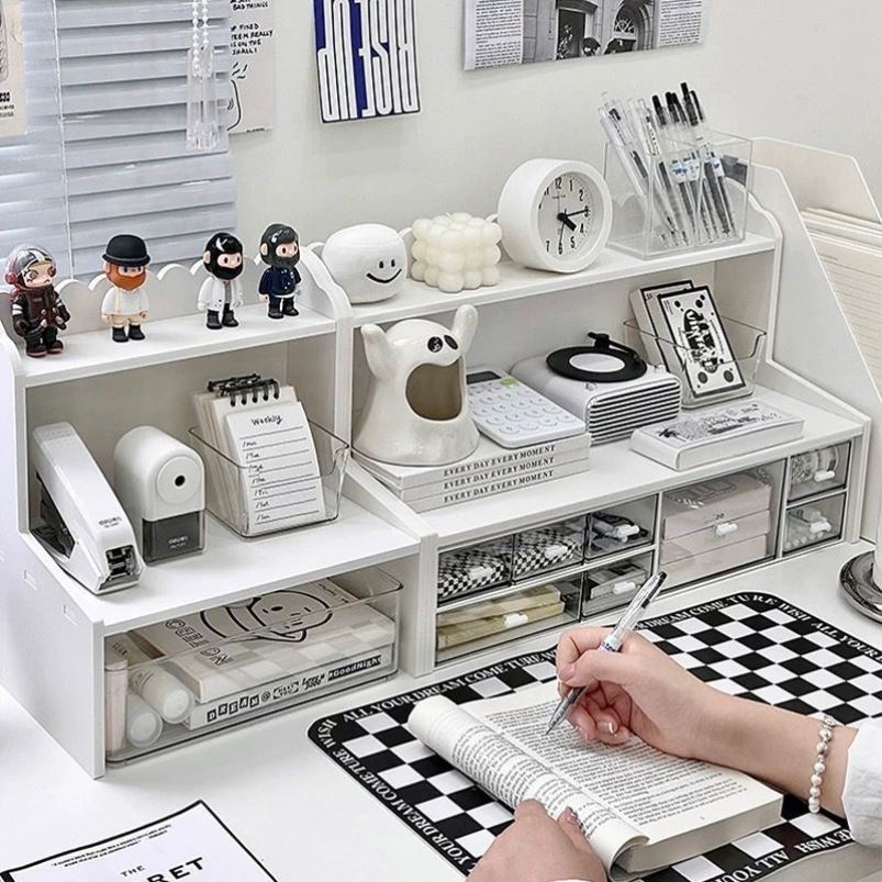 ins宿舍桌面置物架双层多层书桌收纳办公室桌上增高整理