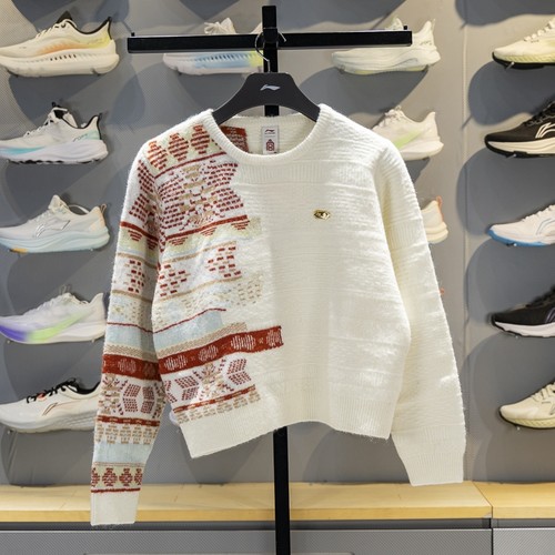 李宁套头无帽编织衫保暖舒适