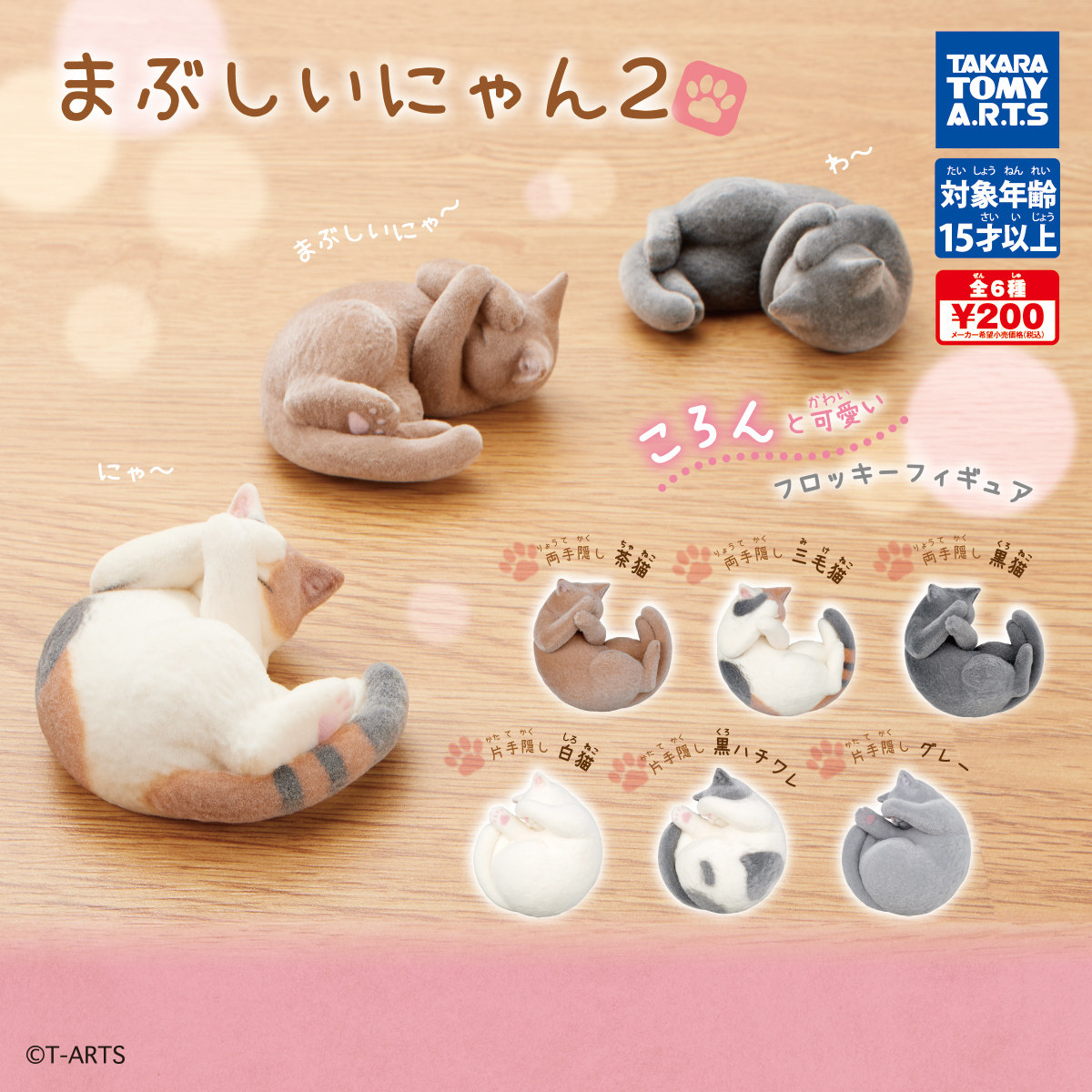 正版 TOMY 扭蛋 日本蜷缩猫咪 第2弹 捂脸捂眼喵 摆件 现货