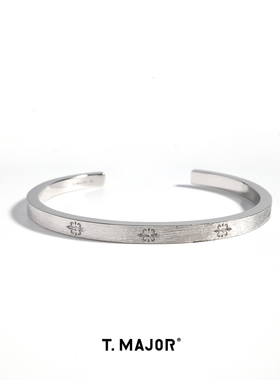 T.MAJOR原创S925拉丝雕金手镯