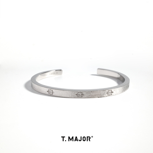 T.MAJOR 静谧花园系列 拉丝雕金素手镯