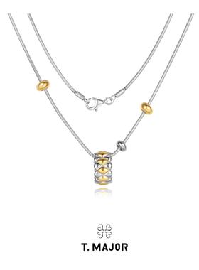 曼陀罗系列 凸面双色拼接古董吊坠项链