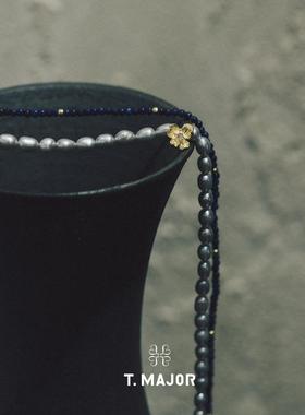 山茱萸系列青金石金混搭项链