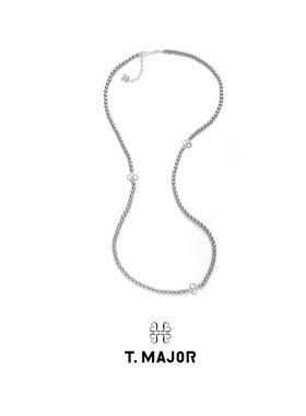 山茱萸系列 灰珍珠小花长项链