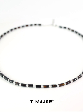 T.MAJOR黑玛瑙白水晶短项链