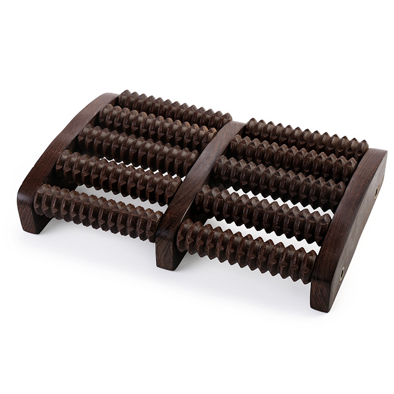 鸡翅木足底按器木质滚轮式家用大号五排木制脚底足部实木按轮