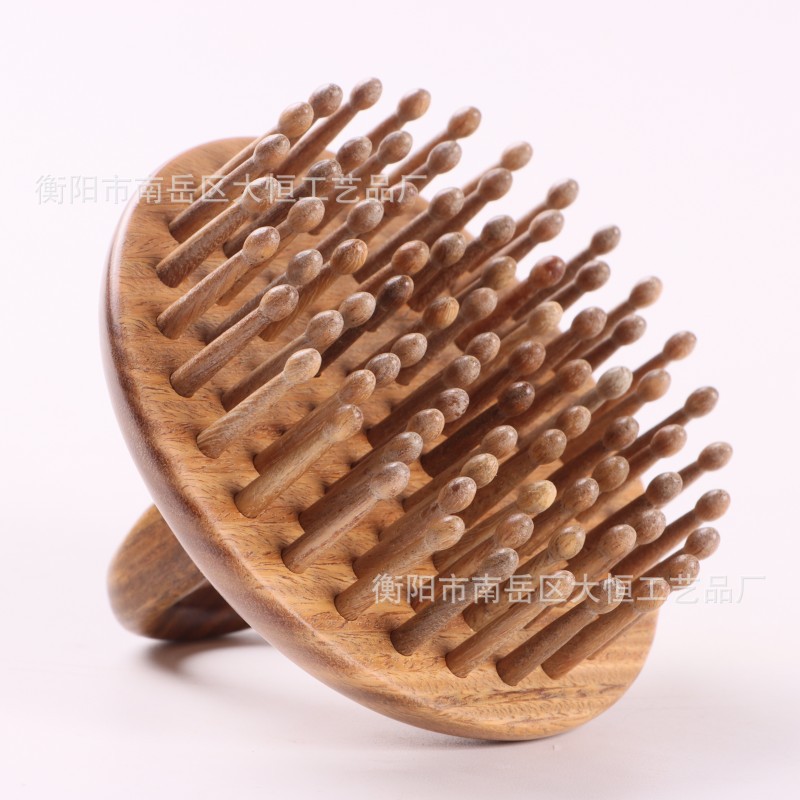 天然牛角梳头部经络梳子头皮按摩梳洗头刷头疗刮痧疏指环梳