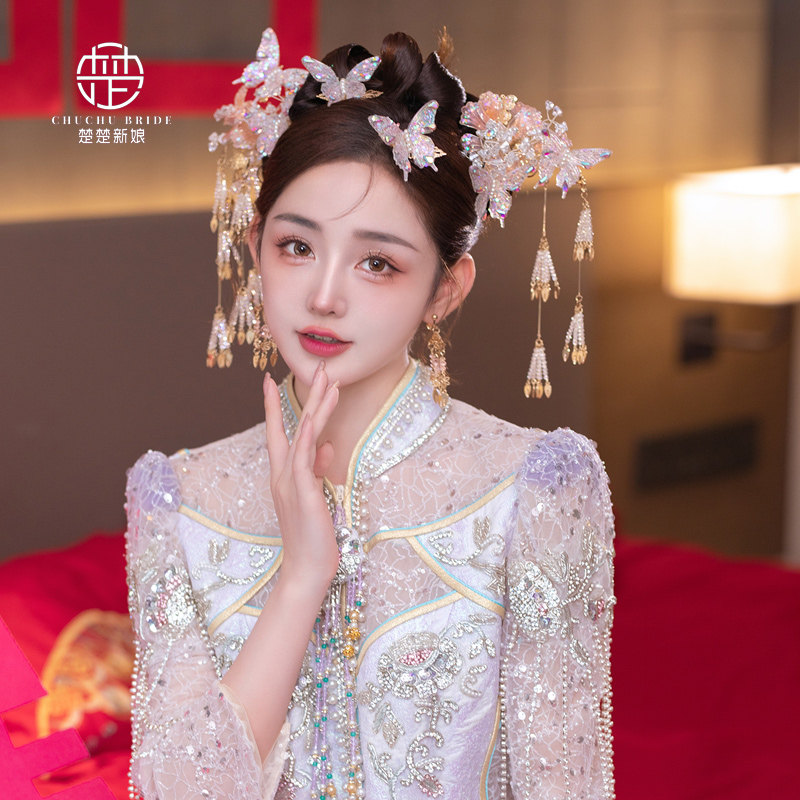 新娘头饰中式古风浅色发箍