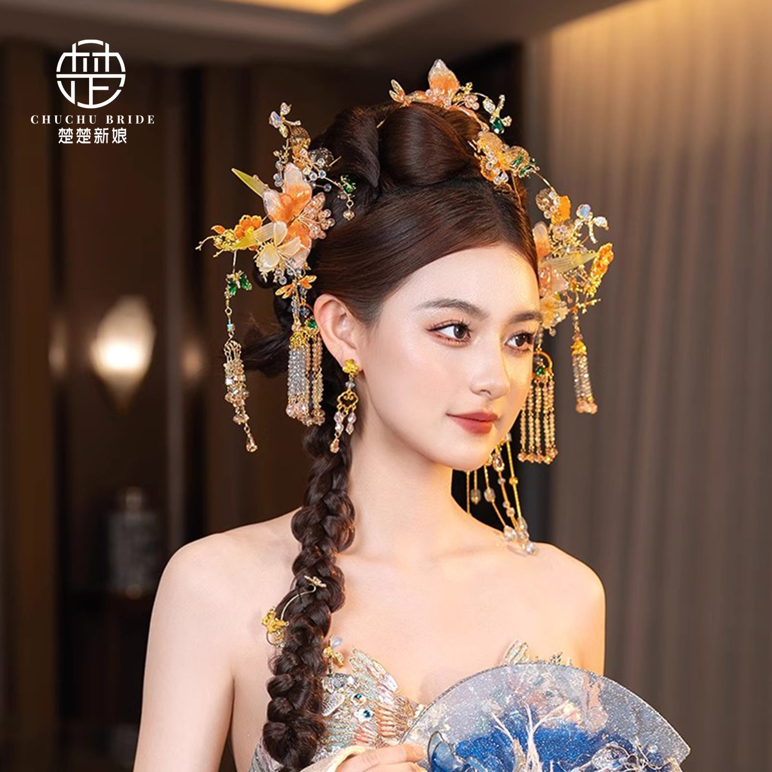 古典蜻蜓龙凤褂结婚发饰