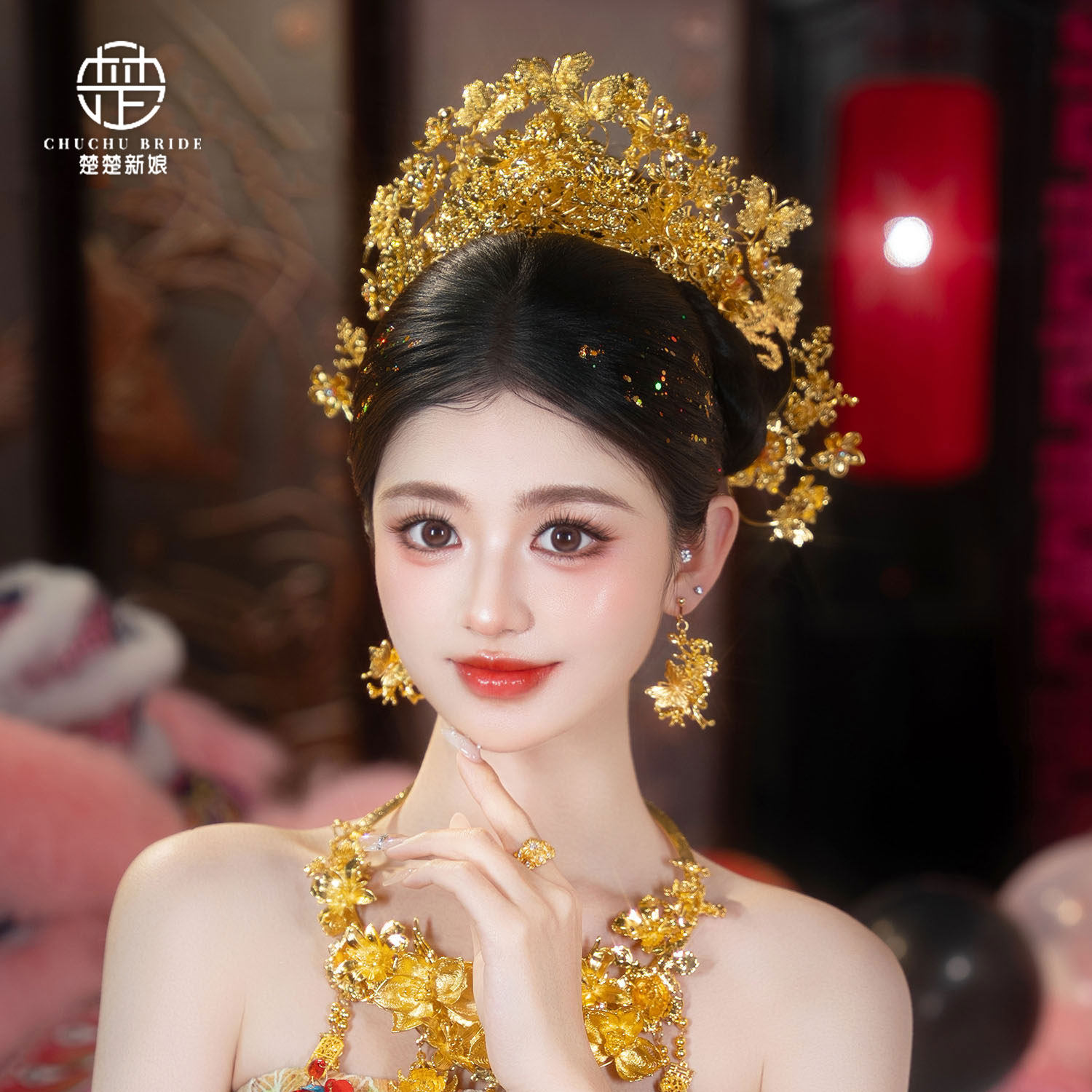 新中式新娘合金龙凤冠百搭减龄