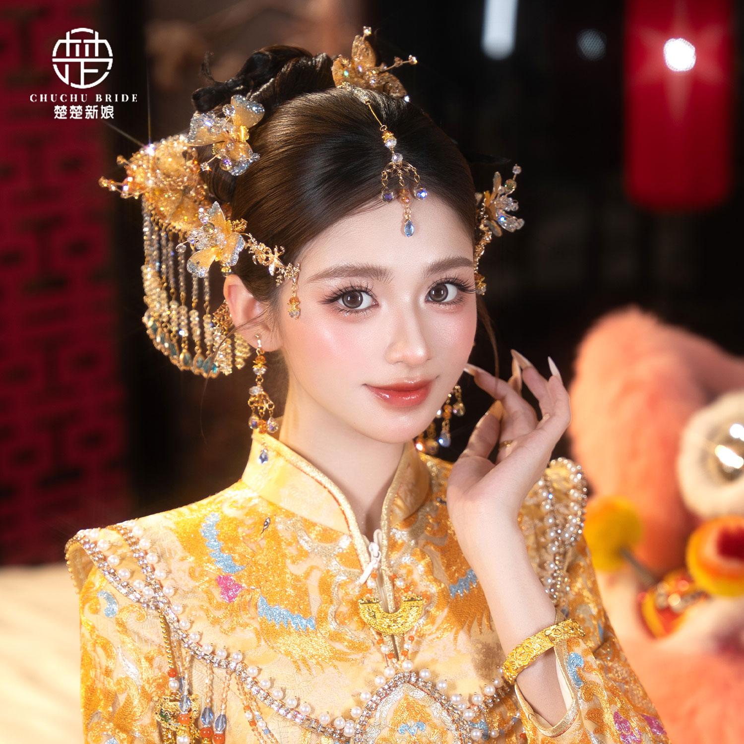 新中式汉服秀禾新娘高级感头饰