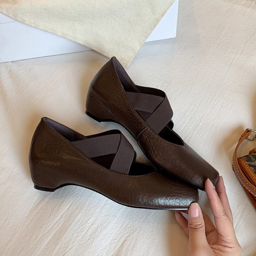 小香风灰色方头玛丽珍单鞋女鞋子2026新款春季百搭法式粗跟通勤鞋