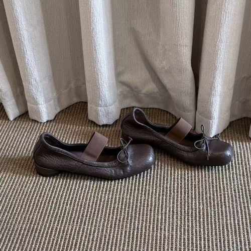 小香风灰色方头玛丽珍单鞋女鞋子2026新款春季百搭法式粗跟通勤鞋