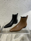 欧洲站马丁靴2025冬季 新款 欧货真皮弹力套筒英伦风平底切尔西短靴
