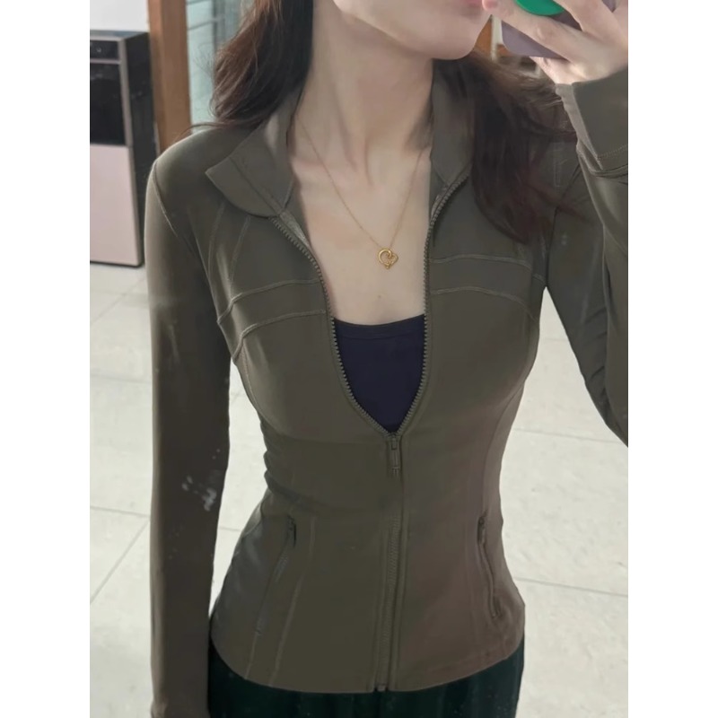 鱼骨瑜伽服外套女2025夏季新款防晒衣健身修身显瘦运动骑行服上衣