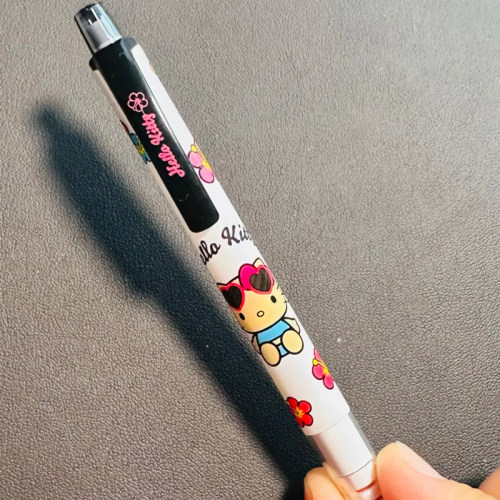 新款uni三菱三丽鸥限定自动铅笔黑皮凯蒂猫KURUTOGA活动笔0.5mm
