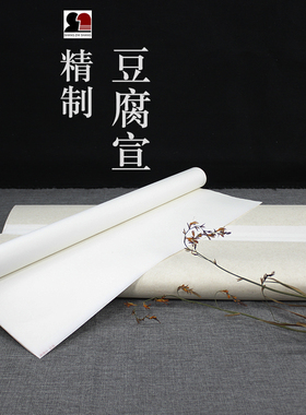传统手工半生五分熟精制豆腐笺写小字水墨绘用画宣纸上致尚轩监制