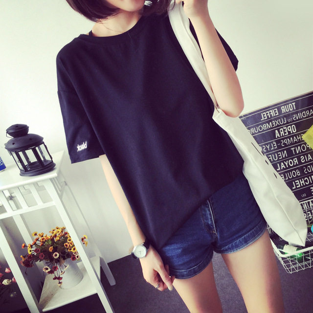 个性夏短袖同款情侣装潮韩版白色半袖闺蜜装学生班服t恤女宽松潮T