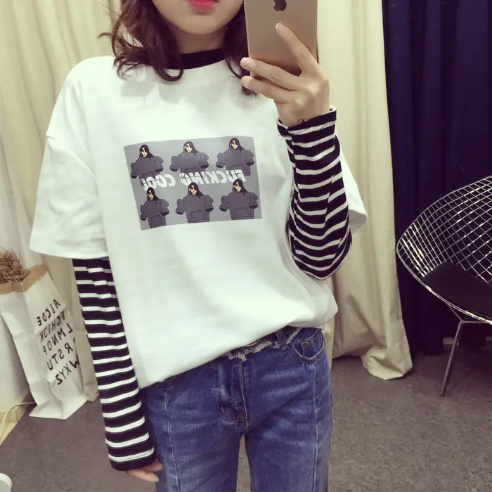 个性时尚短袖t恤女夏宽松体恤上衣服韩版潮新款BF学生半袖打底衫T