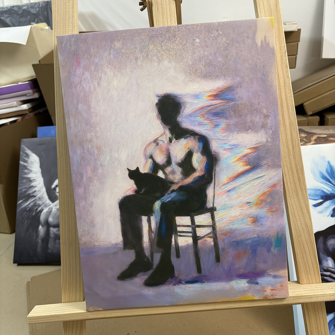 肌肉男魅影装饰画写真挂画喷绘油画卧室男体工作室艺术画框