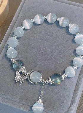 灰月光串珠手链情侣男饰品潮小众手串