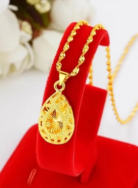 【工厂直销】精美水滴一套项链女吊坠不掉色锁骨链送妈妈老婆礼F