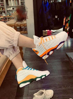 专柜正品Air Jordan 13 AJ13 橙黄 鸳鸯 撞色 篮球鞋 CV0785-158