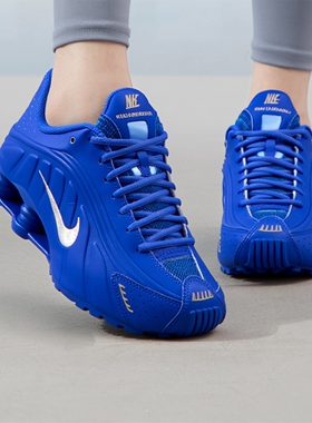 耐克/NIKE SHOX R4 蓝色男子 舒适时尚防滑耐磨 跑步鞋HJ7303-445