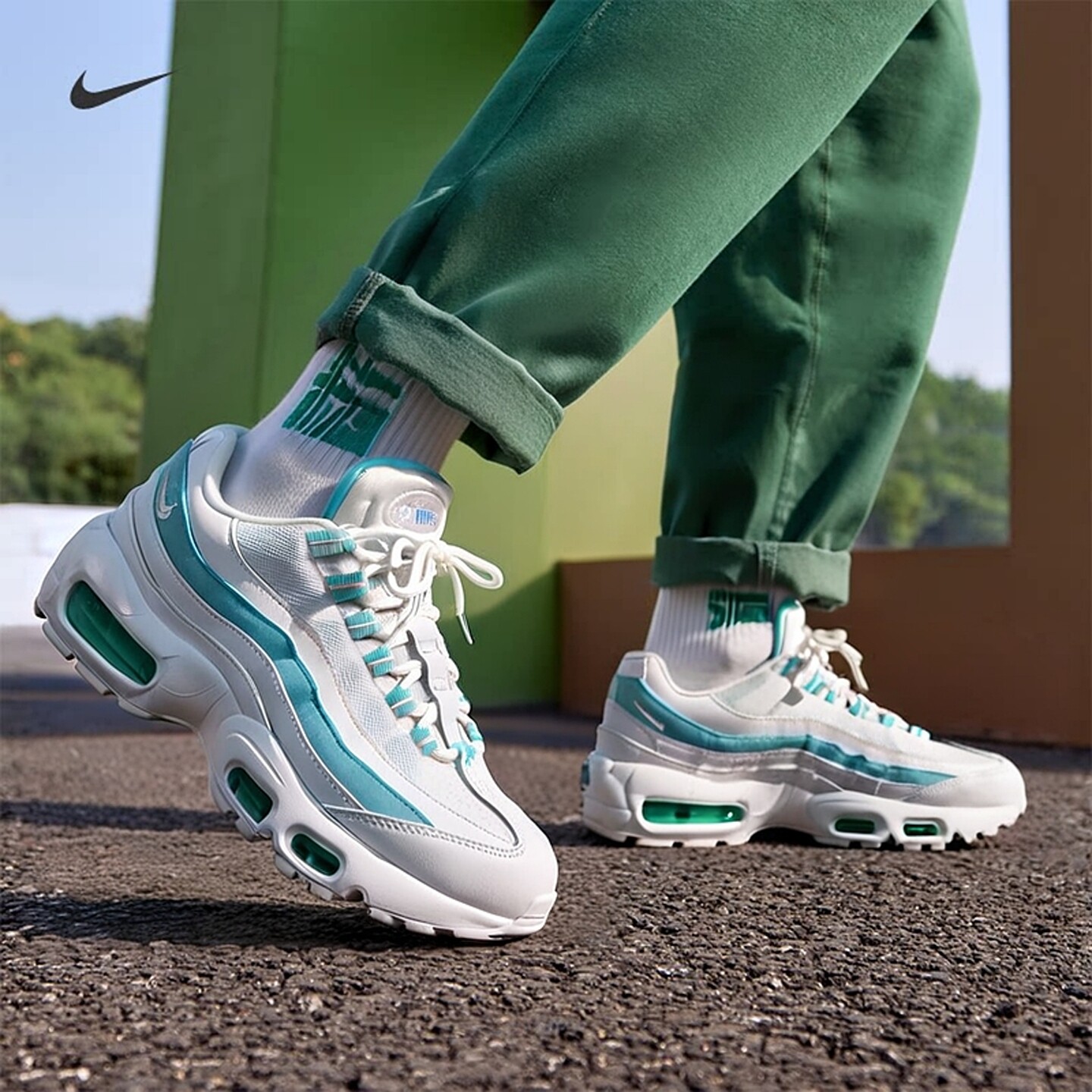Nike/耐克正品 AIR MAX 95 女子复古气垫休闲鞋 307960-115清仓甩