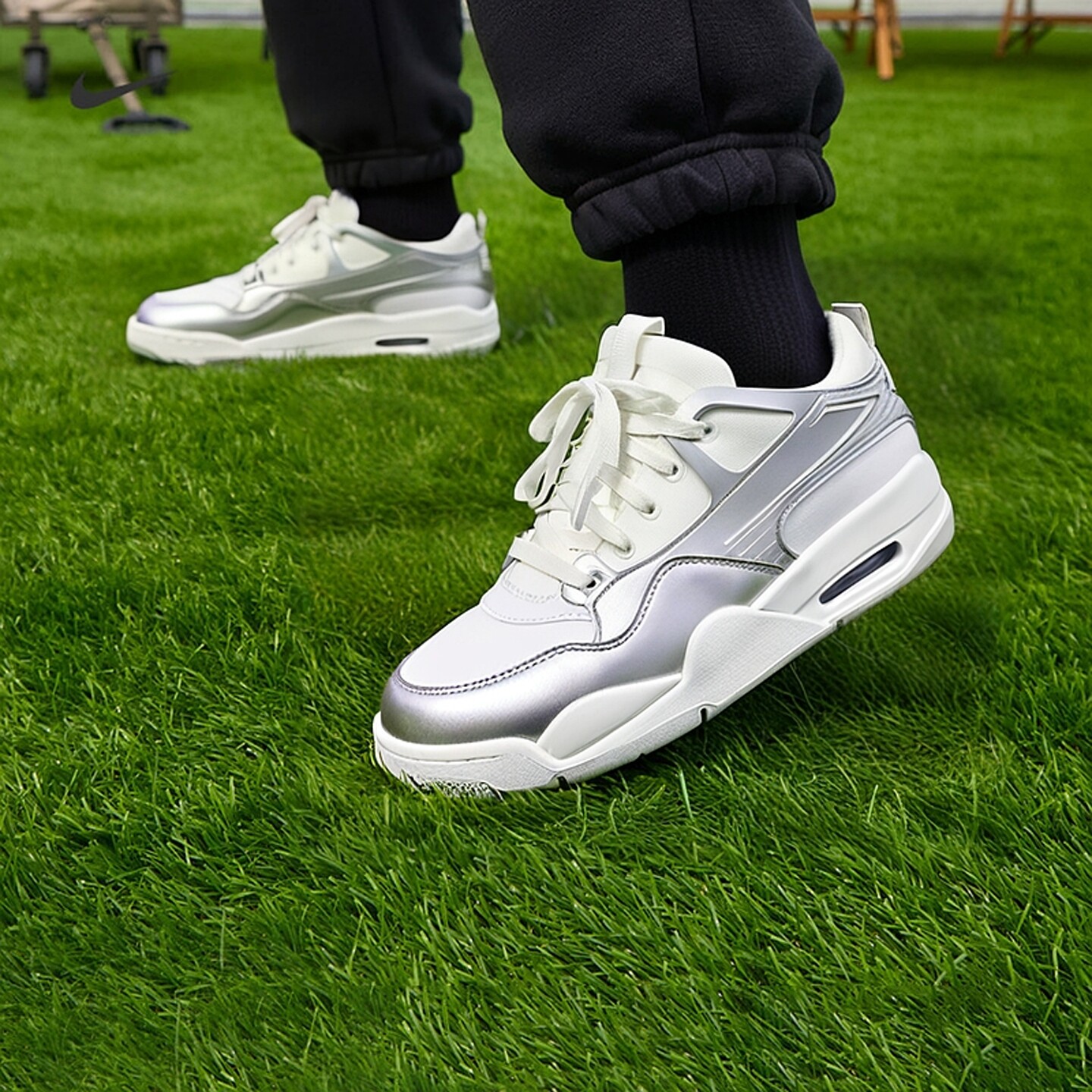 Air Jordan 4 AJ4 男女同款银白色低帮休闲运动篮球鞋HV5972-101