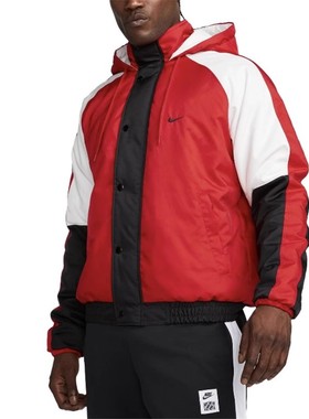 耐克Nike 男子拼色舒适运动篮球连帽加厚保暖夹克外套 DQ6199-657