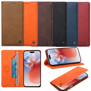 A56 Galaxy A36 纯色商务款 A54 A07 A52 M55 A55 A53 防摔 翻盖式 A15 A17 A35 A34 五金扣强磁 A22 适用三星