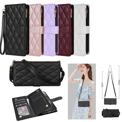 适用三星 Galaxy Fold 3/4/5/6/S21/S22/S23/S24+/S23 FE/S24 Ultra/Note20 P2 多卡包 小香风斜挎包 手机套