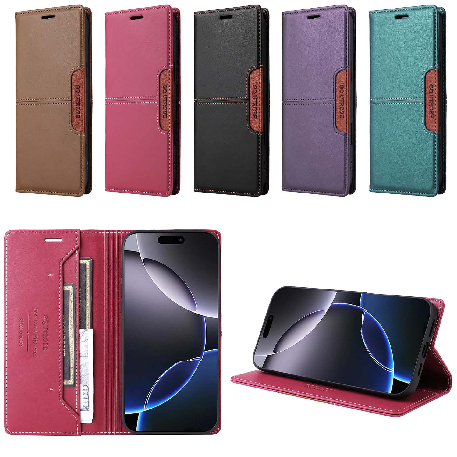 适用红米 14C/C75/Note12s 4G/Note13 Pro/M6/Note 14 Pro/小米14T/小米15 G01 磁吸皮套 保护套 防摔 纯色