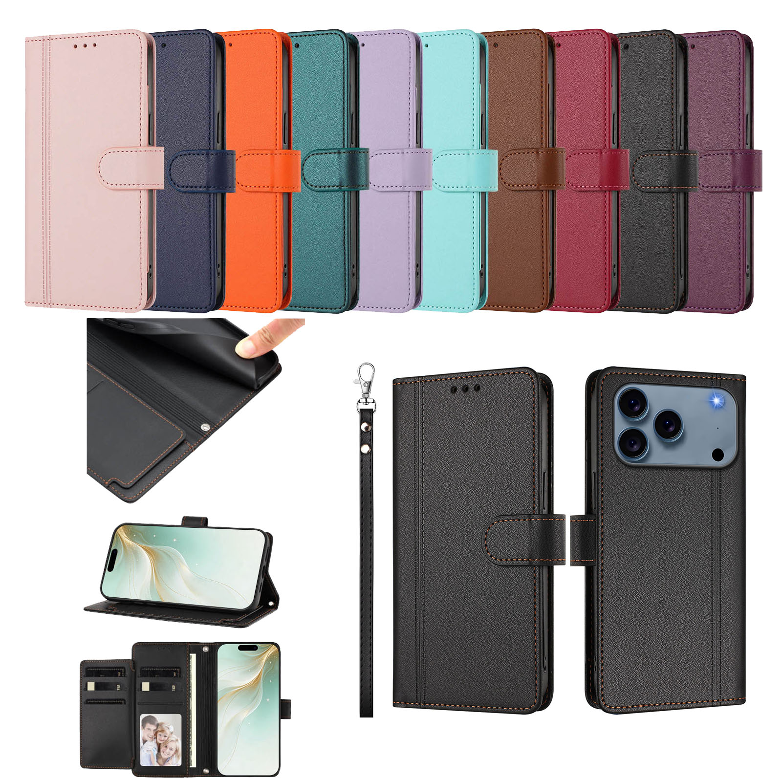 适用三星 Galaxy S26/S9/S10/S21Plus/S25/S24/S20FE/S23 FE/S24 Ultra/S21FE PT29 九卡 翻盖式 防摔图片