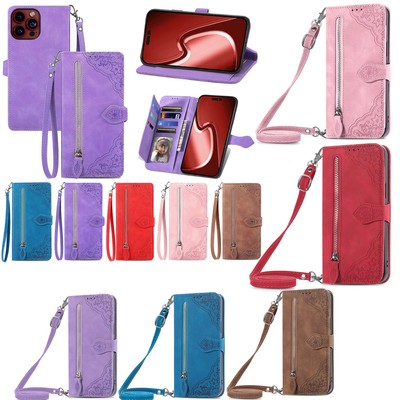 三星皮质纯色防摔翻盖式少女款