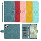 适用三星 A53 Galaxy S22 手机套 花朵 A15 A16 压花 A37 A57 A36 S24 防摔 A17 S21 翻盖式 S23 A22 S26