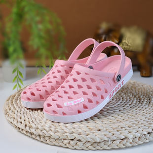 女度假夏季 乳胶鞋 越南凉鞋 橡胶洞洞鞋 旅游沙滩鞋 包头后带温突拖鞋