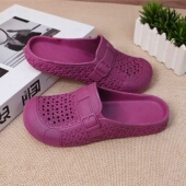 女士柔软一体成型休闲防臭不磨脚洞洞鞋 2025夏季 透气全乳胶凉鞋