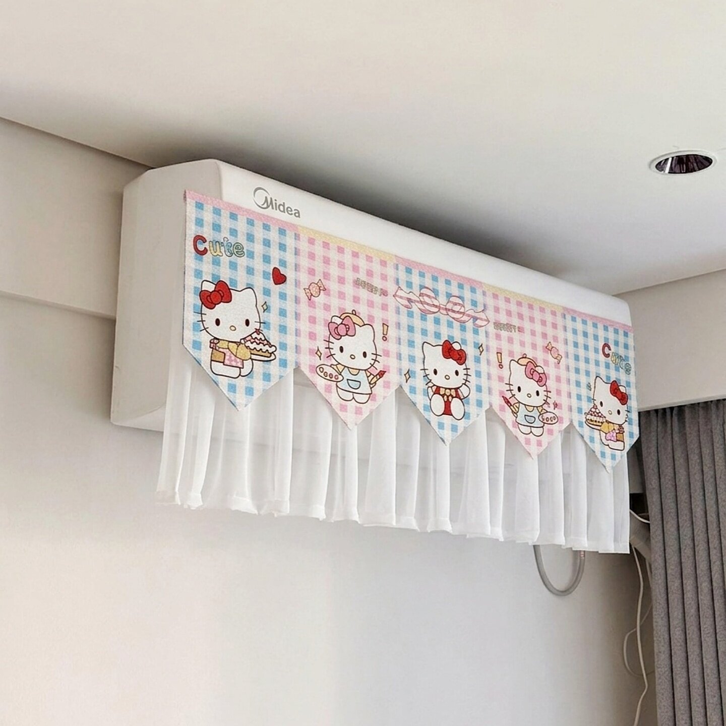 猫咪空调挡风帘出风口防直吹高颜值防尘罩通用挂式帘布遮挡帘纱罩