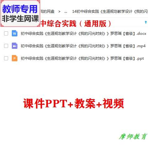 综合实践活动《生涯规划教学设计》公开课课件PPT教案视频教师用