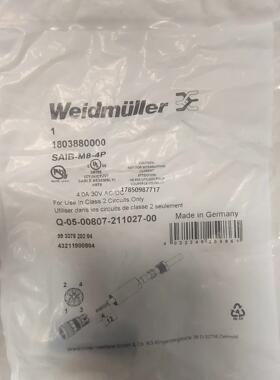 议价原装魏德米勒连接器  SAIB-M8-4P    剩余10个议价