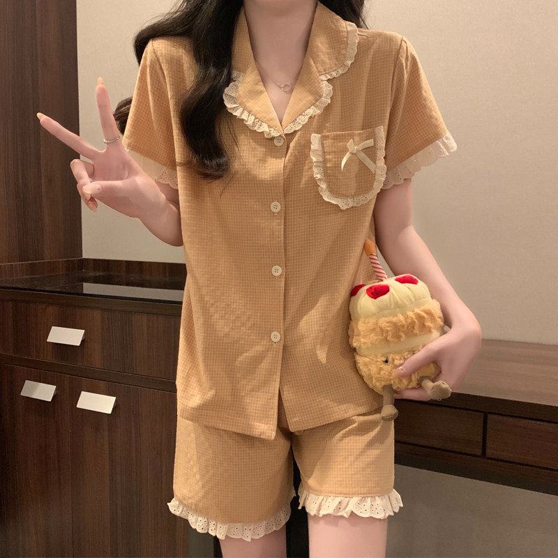 睡衣女款2025新款夏季纯棉套装
