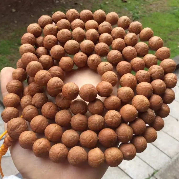 尼泊尔通货凤眼菩提108颗佛珠原籽108颗凤眼菩提子念珠红皮黄皮
